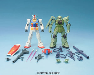 Bandai HGUC 1/144 Gunpla Starter Set: RX-78-2 Gundam vs. MS-06F Zaku II Model Kit
