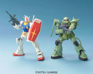 Bandai HGUC 1/144 Gunpla Starter Set: RX-78-2 Gundam vs. MS-06F Zaku II Model Kit