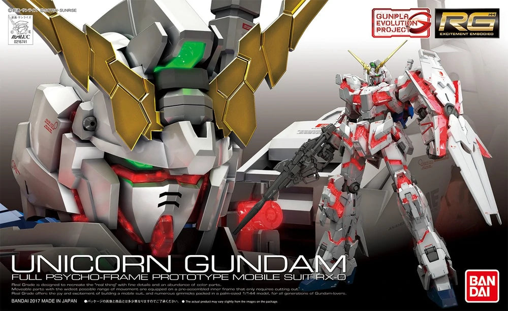 Bandai RG 1/144 RX-0 Unicorn Gundam Model Kit | Gundam Gunpla Bandai RG 1/144 RX-0 Unicorn Gundam Model Kit | Gundam Gunpla