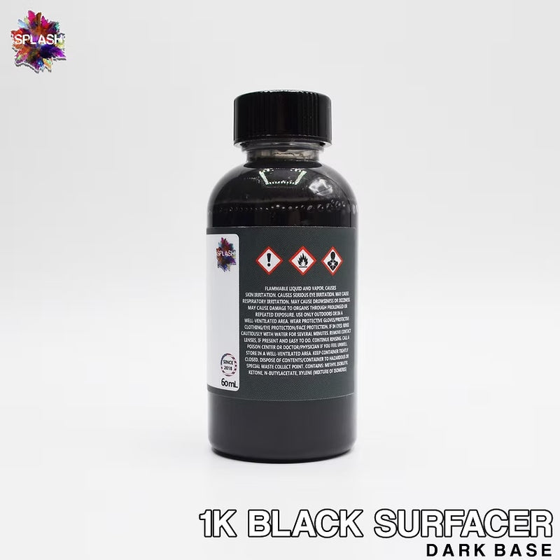 Splash Paints 1K Acrylic Lacquer Primer - Black Primer 60ml