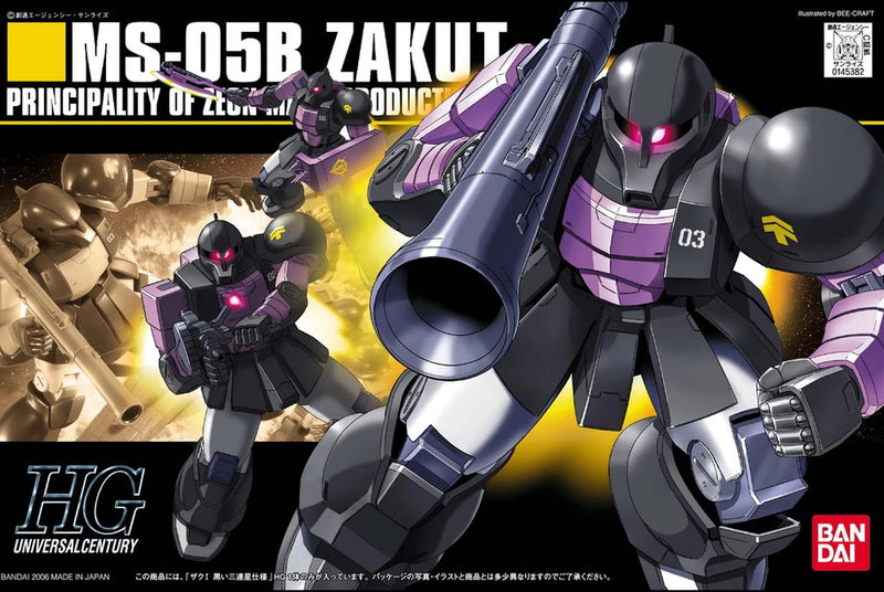 Bandai HGUC #068 MS‑05B Zaku I (Black Tri‑Stars) 1/144 Model Kit