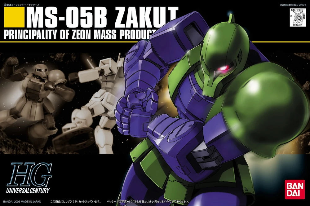 Bandai HGUC 1/144 MS-05B Zaku I Model Kit | Gundam Gunpla Model Kit
