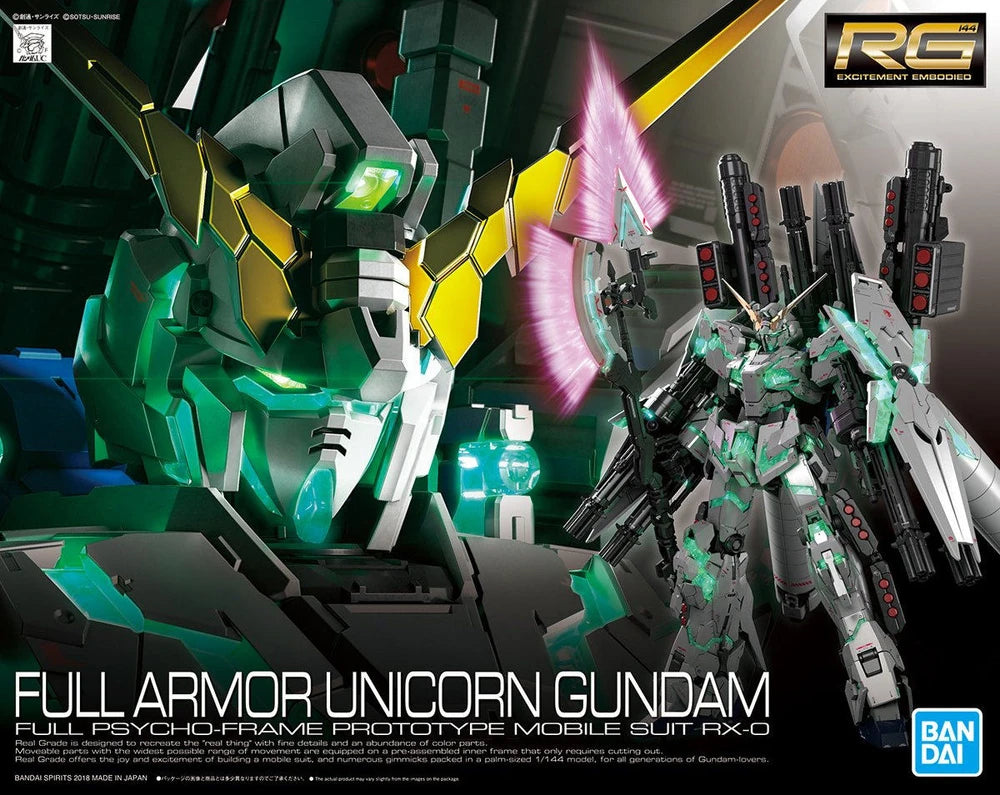 Bandai RG 1/144 RX-0 Full Armor Unicorn Gundam Model Kit | Gundam