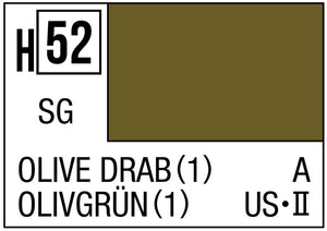 Mr. Hobby Aqueous H52 Semi-Gloss Olive Drab (1) 10ml