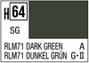 Mr. Hobby Aqueous H64 Semi-Gloss RLM71 Dark Green 10ml