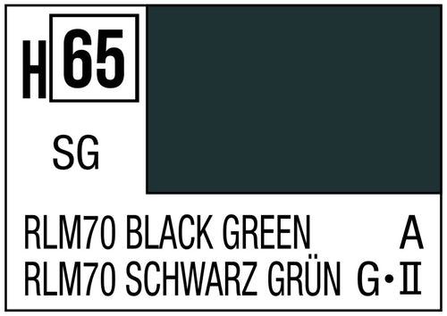 Mr. Hobby Aqueous H65 Semi-Gloss RLM70 Black Green 10ml