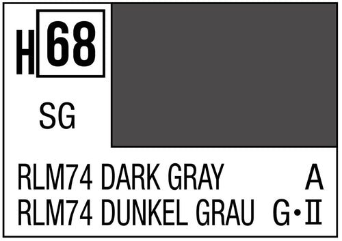 Mr. Hobby Aqueous H68 Semi-Gloss RLM74 Dark Gray 10ml