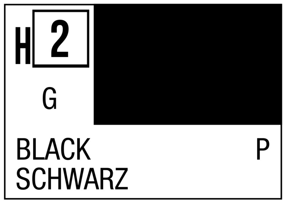 H2q Color Code Mr. Hobby Aqueous H2 Gloss Black 10ml